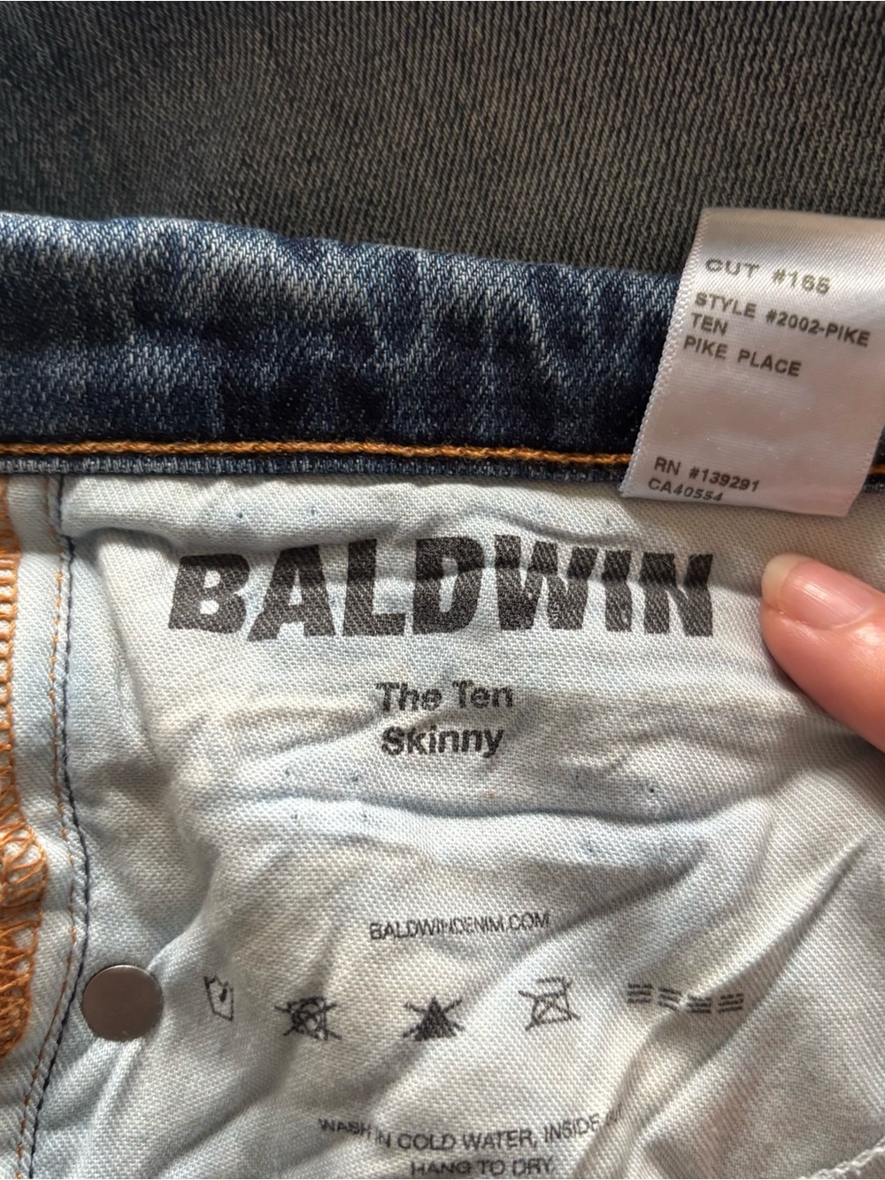 Baldwin The Ten Skinny Jeans Japanese denim 30 pike place medium wash - Picture 10 of 16